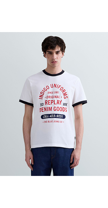  ペプシコラボ　ベッカム　Tシャツ&トレーニングジャージ ベーシックジャージーマキシプリント Tシャツ｜REPLAY リプレイ公式
